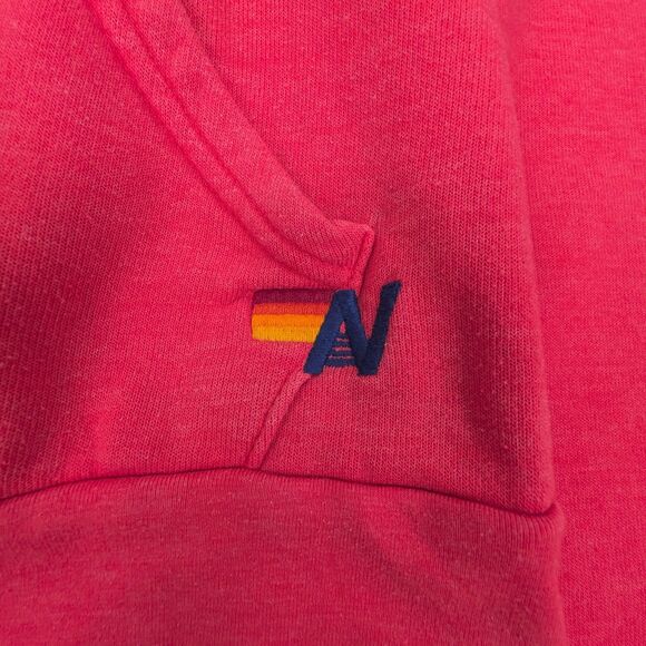 AVIATOR NATION Relaxed Pullover Hoodie Fleece Sweatshirt Athleisure Lounge Red - Picture 7 of 11